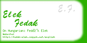 elek fedak business card